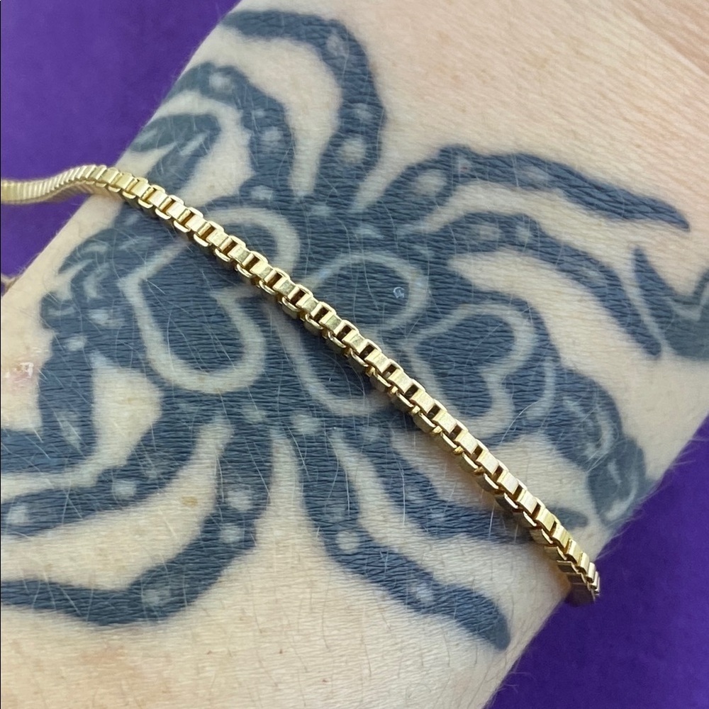 π Elegant Gold Plated Box Chain Bracelet/Anklet - Picture 4 of 5